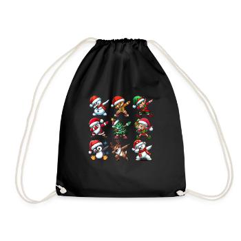 Dabbing Santa Elf Christmas Dance Squad Trendy - Turnbeutel - Schwarz - Vorne
