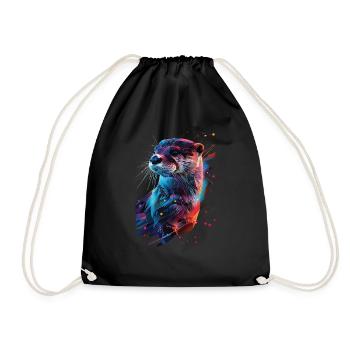 Otter - Drawstring Bag - black - Front