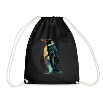 Pinguin - Turnbeutel - Schwarz - Vorne