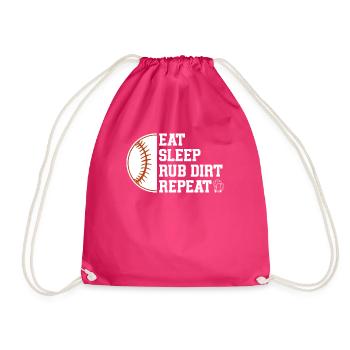 Baseball Sport Baseballspieler Pitcher Catcher USA - Turnbeutel - Fuchsia - Vorne