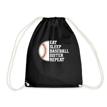 Baseball Sport Baseballspieler Pitcher Catcher USA - Turnbeutel - Schwarz - Vorne