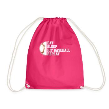 Baseball Sport Baseballspieler Pitcher Catcher USA - Turnbeutel - Fuchsia - Vorne