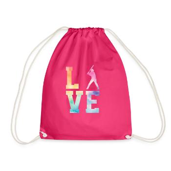 Baseball Sport Baseballspieler Pitcher Catcher USA - Turnbeutel - Fuchsia - Vorne