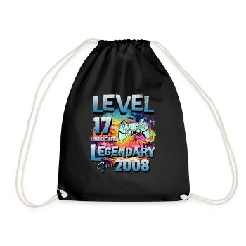 Level 17 Freigeschaltet seit 1982 Geburtstag - Turnbeutel - Schwarz - Vorne