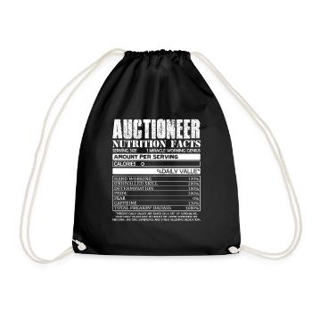 Auctioneer Auctioneer Nutrition Facts - Drawstring Bag - black - Front