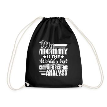 My Mom Is The World's Best Computer System Analyst - Drawstring Bag - black - Front