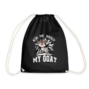 Ask Me About My Goat - Drawstring Bag - black - Front