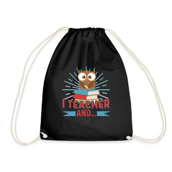 I Teacher And I Love It - Drawstring Bag - black - Front