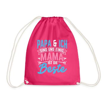 Papa et moi sommes d’accord pour dire que maman est la meilleure chérie - Sac de sport léger - fuchsia - Devant