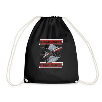 Flugbegleiter Stewardess - Turnbeutel - Schwarz - Vorne