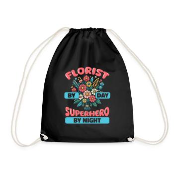 Florist Floristik Floristin - Turnbeutel - Schwarz - Vorne