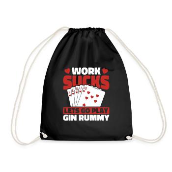 Gin Rummy - Drawstring Bag - black - Front