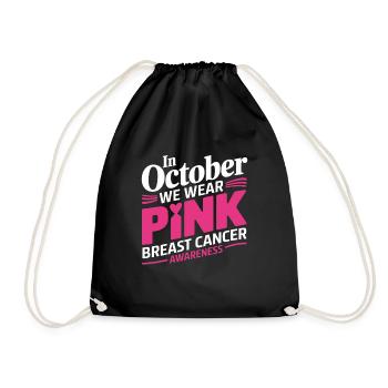 En octobre, nous portons du Pink Horror Breast Cancer - Sac de sport léger - noir - Devant