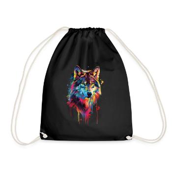 Wolf - Turnbeutel - Schwarz - Vorne