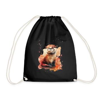 Otter - Drawstring Bag - black - Front