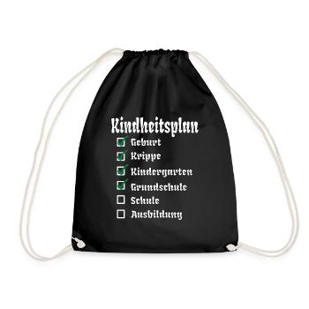 Schule Kind Schulabschluss Geschenk Teenager - Turnbeutel - Schwarz - Vorne