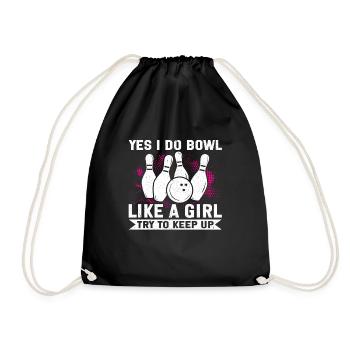 Bowling Girl Funny Ladies Team Bowler Sport - Turnbeutel - Schwarz - Vorne