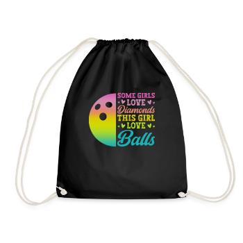 Bowling Girl Funny Ladies Team Bowler Sport - Turnbeutel - Schwarz - Vorne