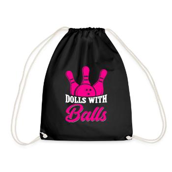 Bowling Girl Funny Ladies Team Bowler Sport - Turnbeutel - Schwarz - Vorne