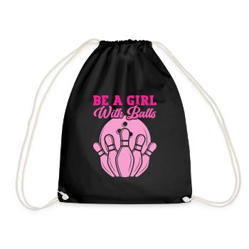 Bowling Girl Funny Ladies Team Bowler Sport - Turnbeutel - Schwarz - Vorne