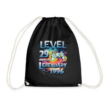 Level 29 Unlocked since 1982 Birthday - Drawstring Bag - black - Front