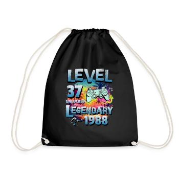 Level 37 Freigeschaltet seit 1982 Geburtstag - Turnbeutel - Schwarz - Vorne