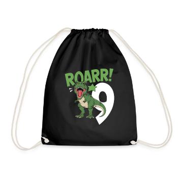 9e anniversaire 9 ans Dino Dinosaur Fan - Sac de sport léger - noir - Devant