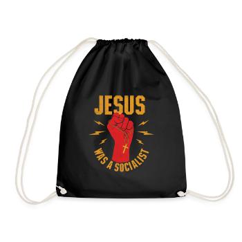 Jesus war ein Sozialist - Christlicher Glaube Gott - Turnbeutel - Schwarz - Vorne