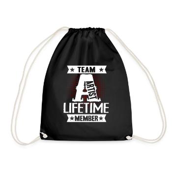 Team Artist Lifetime Member - Drawstring Bag - black - Front