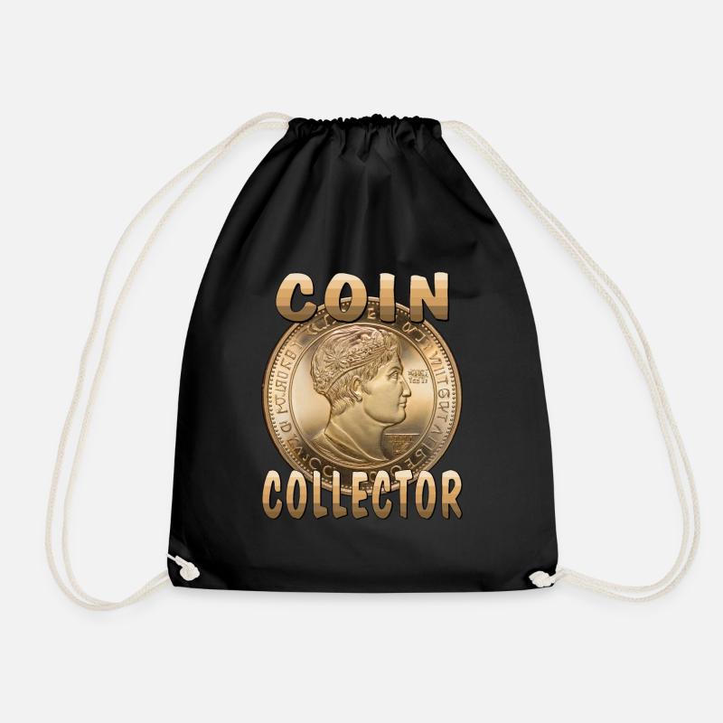 COIN COLLECTOR - Drawstring Bag - black