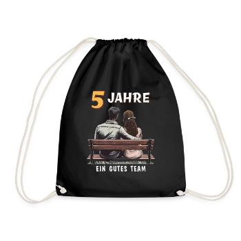 5 YEARS A GOOD TEAM MAN WOMAN - Drawstring Bag - black - Front