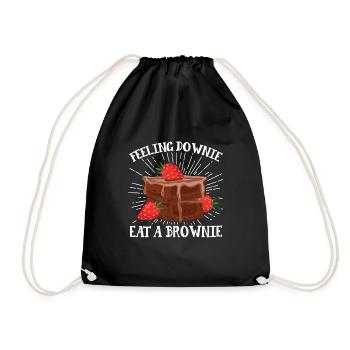 Pastry Lover Feeling Downie Eat Brownie Cute Gift - Turnbeutel - Schwarz - Vorne