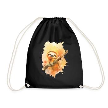 Sloth - Drawstring Bag - black - Front