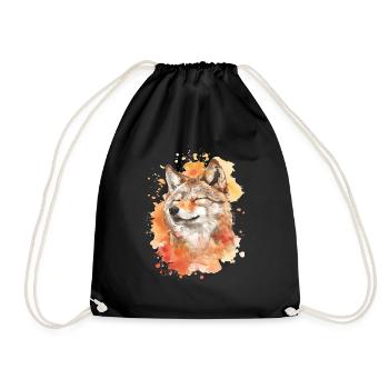 Wolf - Turnbeutel - Schwarz - Vorne