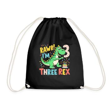 BIRTHDAY 3 - Drawstring Bag - black - Front