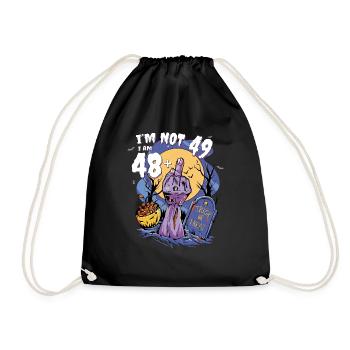 Turning 49: 48 + Zombie Finger for a Spooky - Drawstring Bag - black - Front
