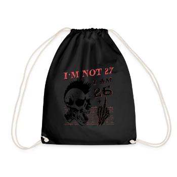 27e anniversaire squelette main - j’ai 26 ans plus moyen - Sac de sport léger - noir - Devant
