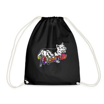 Australian Terrier Australian Terrier Mama - Drawstring Bag - black - Front
