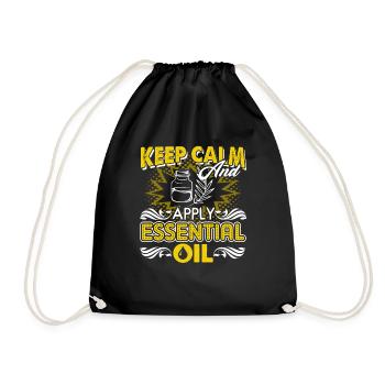 Keep Calm And Apply Essential Oil - Drawstring Bag - black - Front