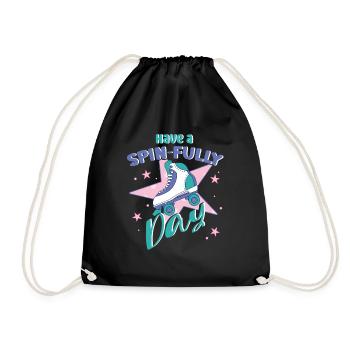 Rollerskater Party Have A Spin-Fully Day Gift Idea - Turnbeutel - Schwarz - Vorne