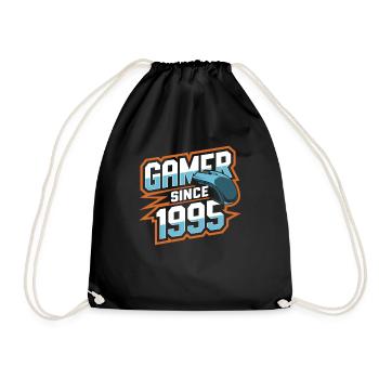 Gamer Since 1995 Geek Birthday Gift - Drawstring Bag - black - Front
