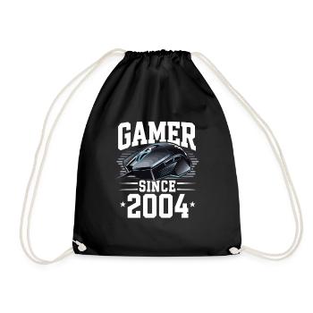 Gamer Since 2004 Geek Birthday Gift - Drawstring Bag - black - Front