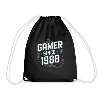Gamer seit 1988 Geek Geburtstagsgeschenk - Turnbeutel - Schwarz - Vorne