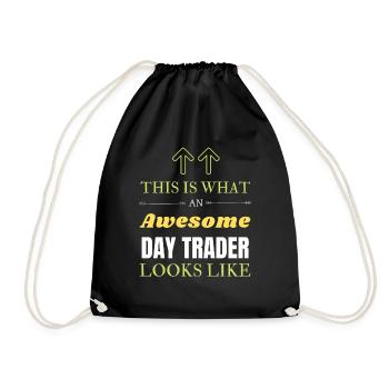 So sieht ein großartiger Daytrader aus - Turnbeutel - Schwarz - Vorne