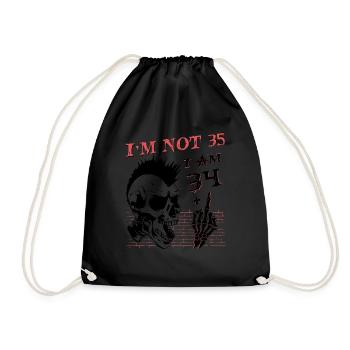 J’ai 34 ans et majeur - 35e anniversaire - Sac de sport léger - noir - Devant