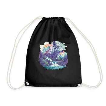 Wolves Wolf - Drawstring Bag - black - Front