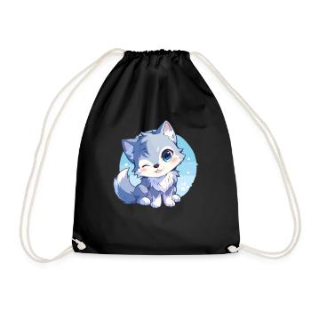 Wolves Wolf - Drawstring Bag - black - Front