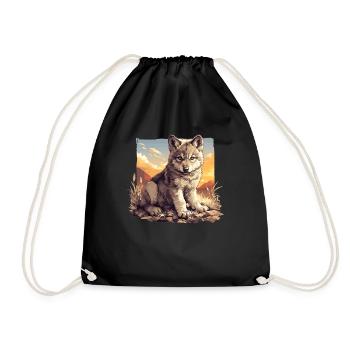 Wolves Wolf - Drawstring Bag - black - Front