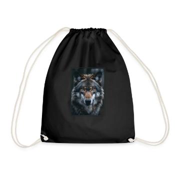 Wolves Wolf - Drawstring Bag - black - Front
