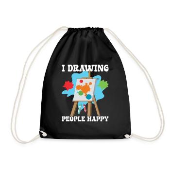 Funny Art Painter Drawing People Happy Artist Gift - Turnbeutel - Schwarz - Vorne